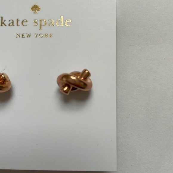 Kate Spade Sailor Knot Stud Earrings Rose Gold - Picture 3 of 7